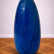 Ceramic vase signed Rosalba – deep Egyptian blue