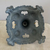 Louis XV candlestick in solid bronze openwork pewter base early twentieth century