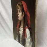 Oil painting on canvas signed on the back dimensions: height -50cm- width -40cm-