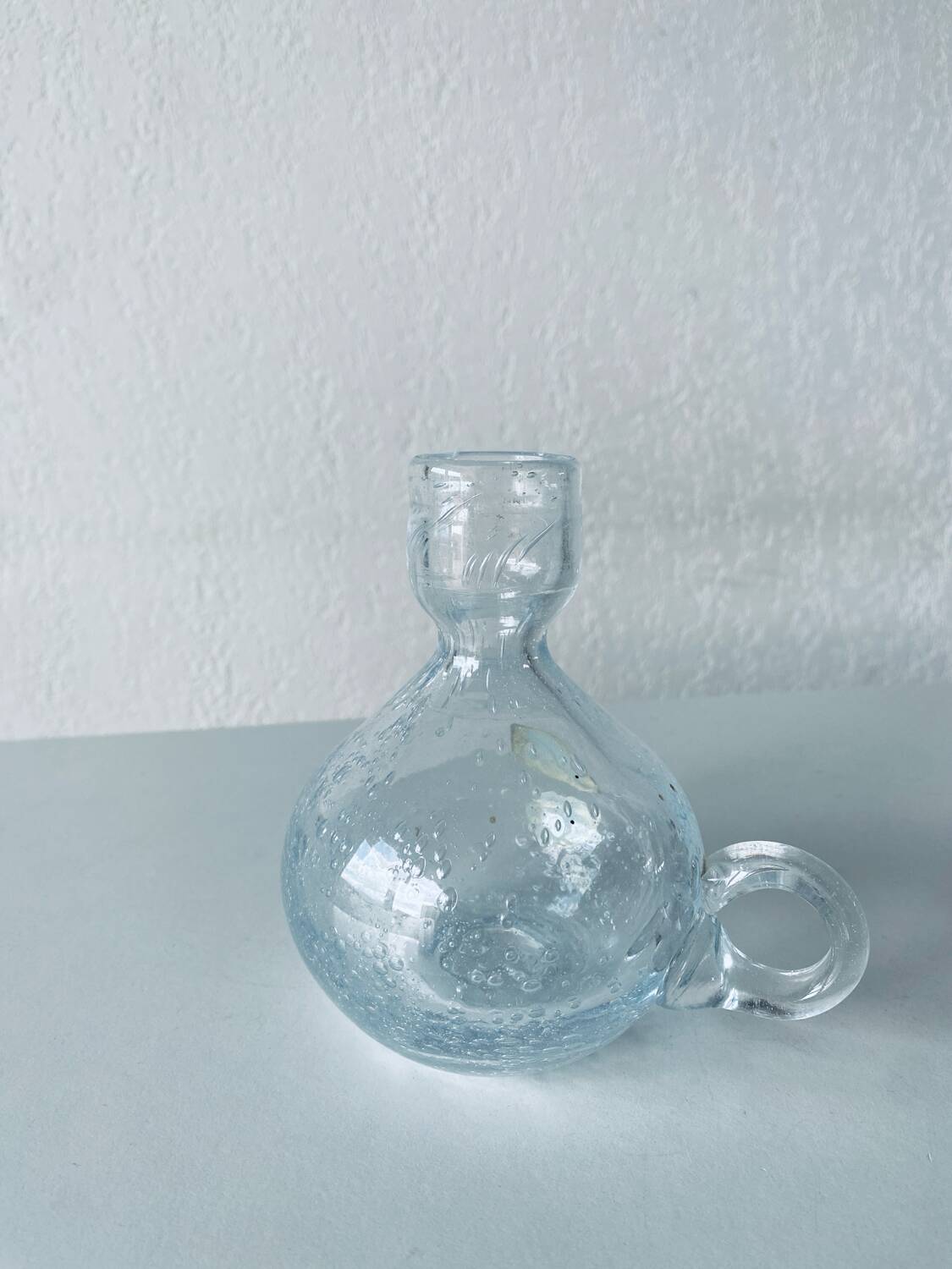 Blown crystal candle holder