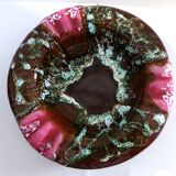 Old empty Vintage ceramic pocket pink tones, green white reflections