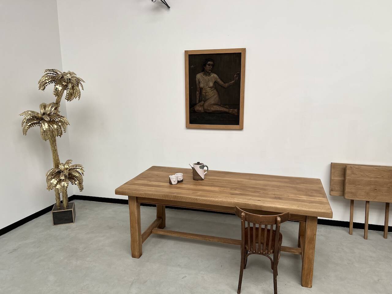 Large extendable solid oak farm table