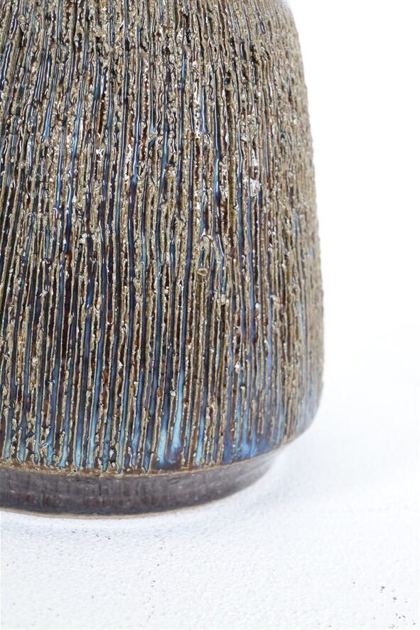 Rare handmade Søholm ceramic table lamp with jute lampshade / Mid-century Danish modern design / 1960s/1970s