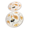 2 assiettes à compartiments, poterie du Marais