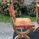 Set of 4 vintage brutalist chairs by Bram Sprij, Netherlands 1960s. in beech.