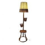 Vintage Rattan Lamp With Plant Pots, 1950/60s
