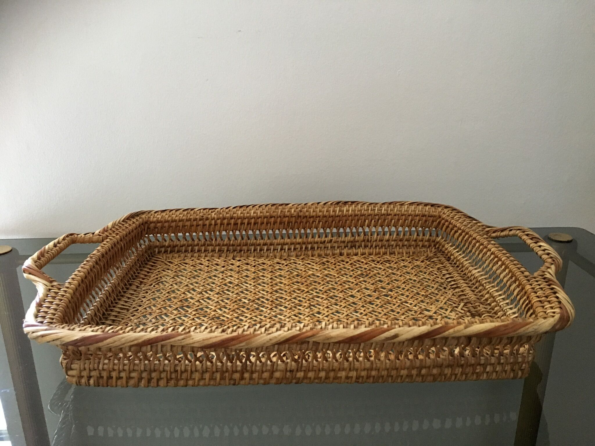 Woven rattan tray