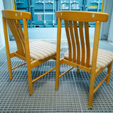 Pair of wide chairs made of solid wood Toyo Furniture made in Japan