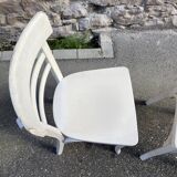 2 chaises viennoises en bois courbé blanc, 1950