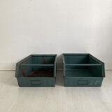 Pair of 50's Schaeffer industrial metal lockers