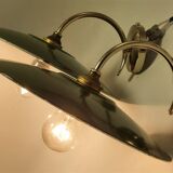 Pair of enamelled sheet metal wall lights