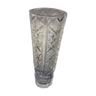 Carved crystal vase