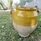 Vase, pot, jarre à huile en terre cuite vernissée jaune, fin 19ème