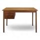 Scandinavian teak desk with a suspended drawer unit.