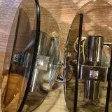 Stunning smoked glass wall sconces from the 1970s.