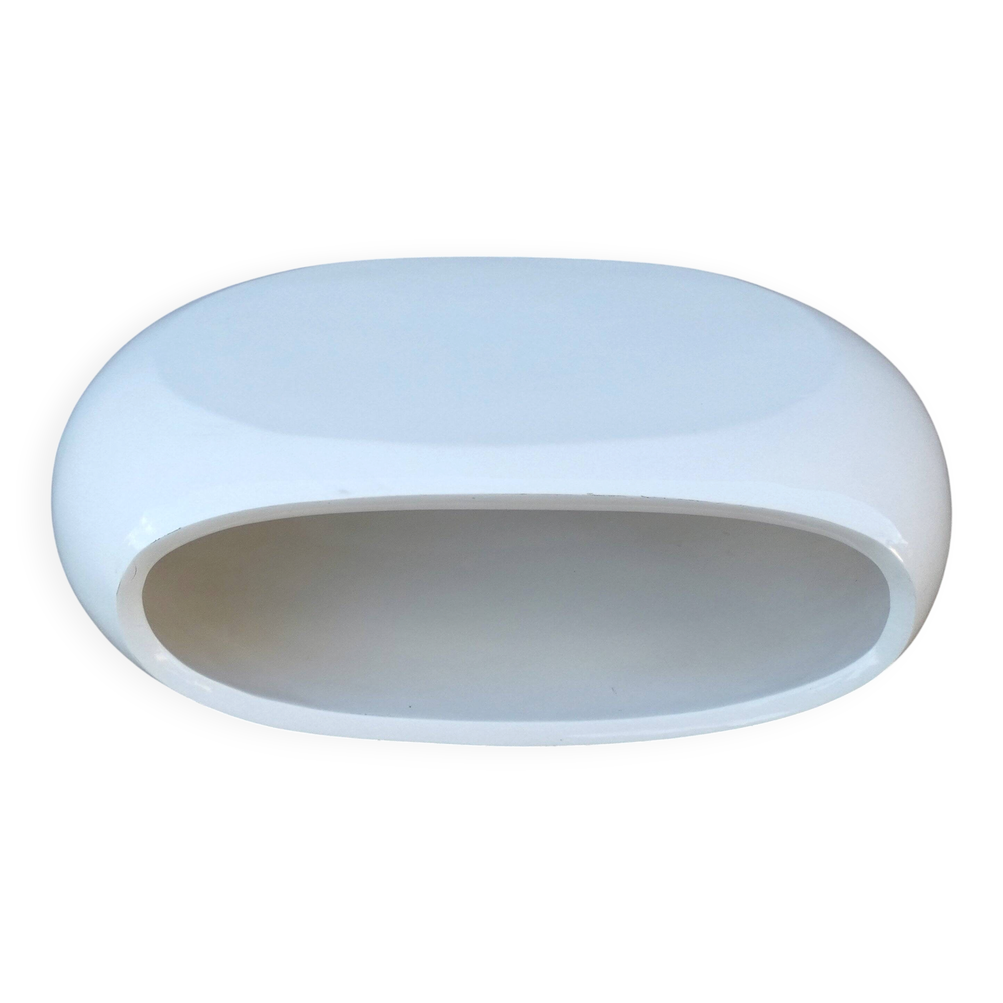 Table basse laquée blanche design Space Age forme libre vintage