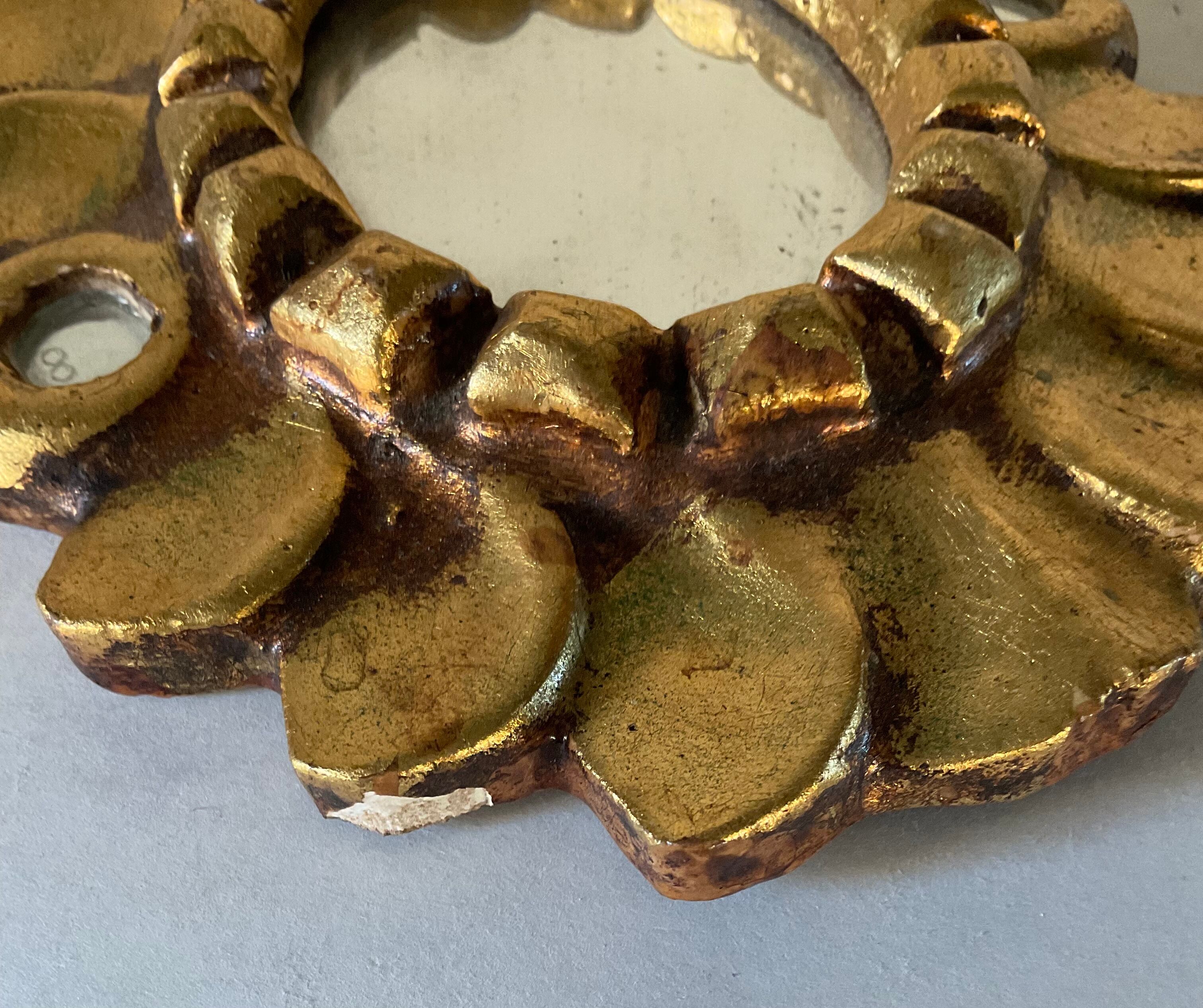 Vintage gilded wooden mirror