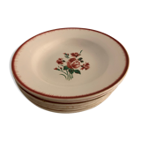 Set of 8 hollow plates made of ancient red earthenware Digoin Sarreguemines