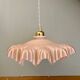Suspension abat-jour vintage en opaline rose