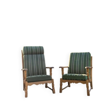 Lounge Chairs in Oak, Henry Kjærnulf Style, 1970s Danish Design