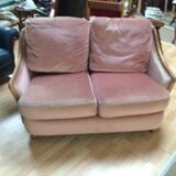 Sofa 2 places in pink velvet