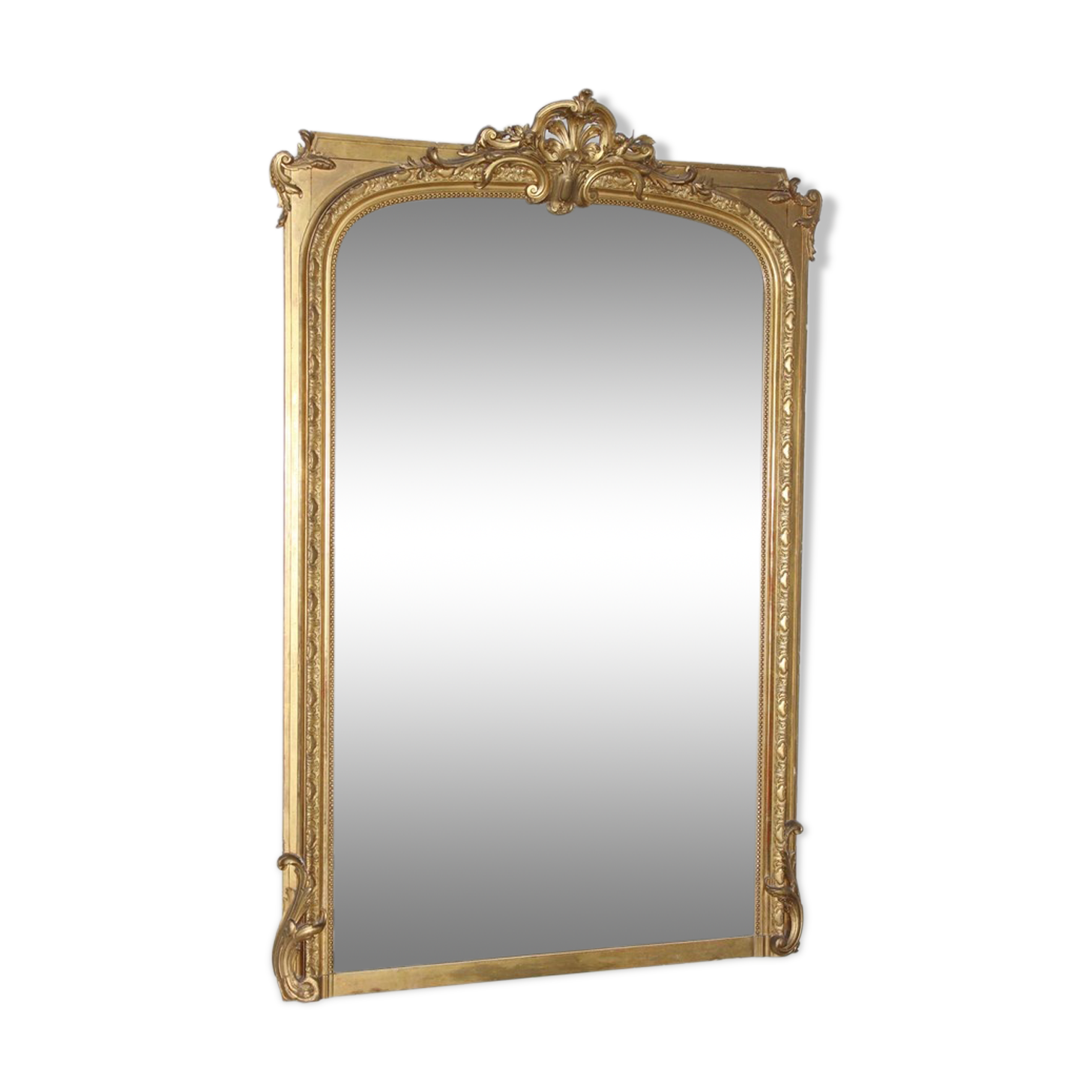 Mirror of gilded wood fireplace 125x190cm