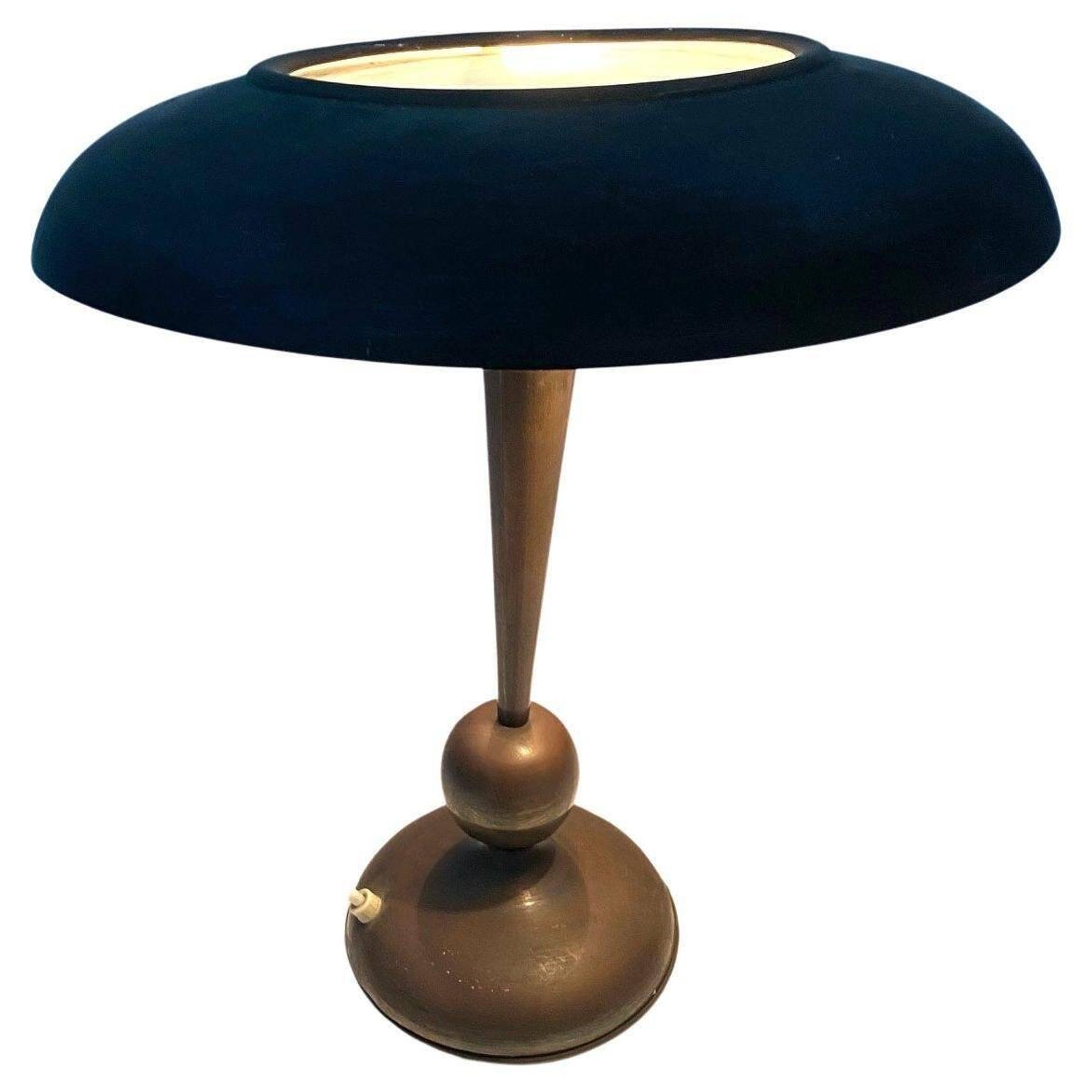 Mid-Century Brass Table Lamp by Oscar Torlasco, 1950s
