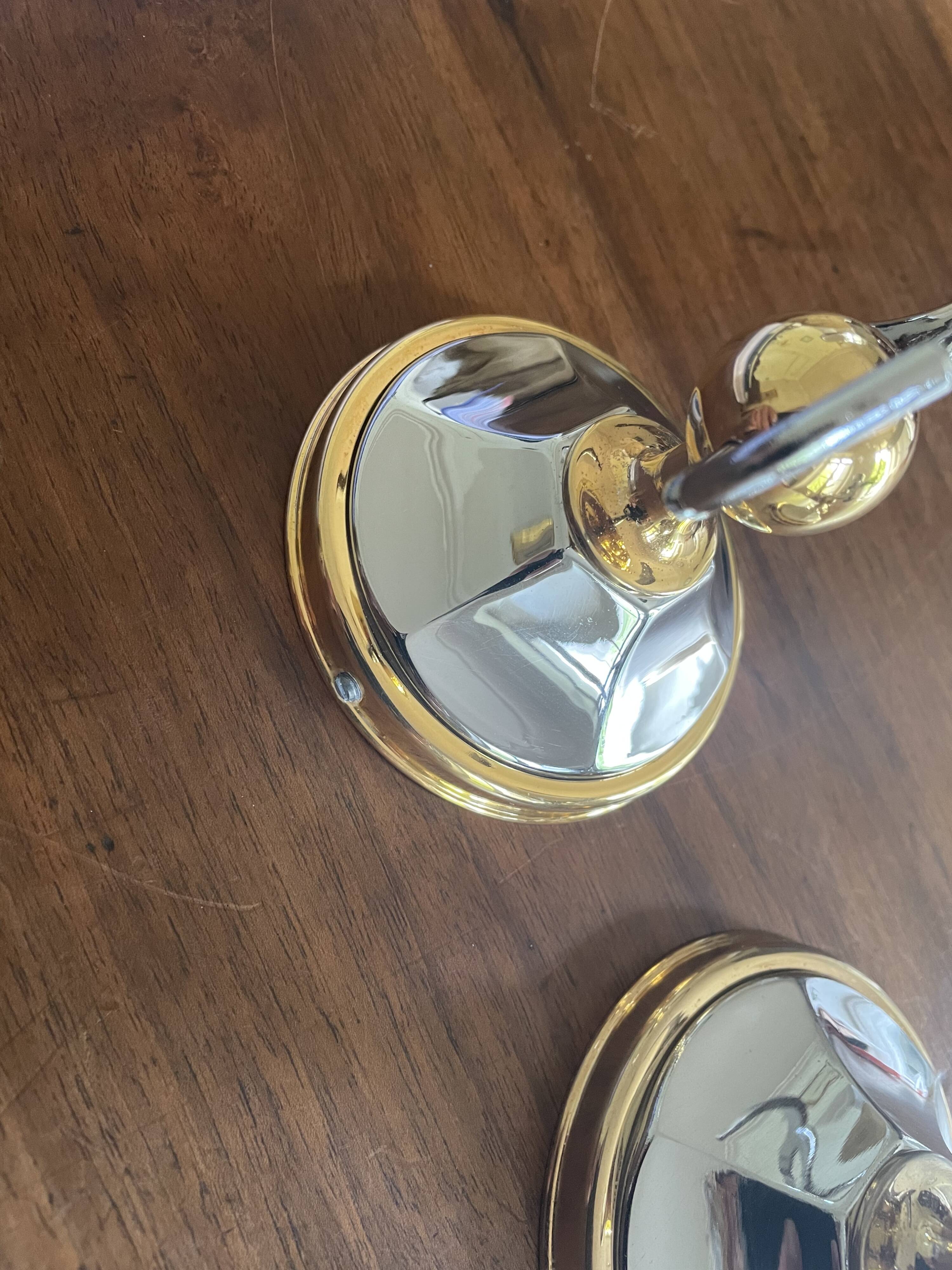 Chrome and gold metal coat rack