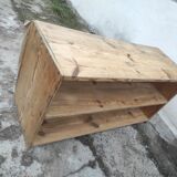 Old TV cabinet shelf low workshop shelf vintage raw fir rustic style