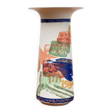 Vintage German ceramic vase Postmodern Alta Mira series by Gilbert Portanier for Rosenthal, 1980s.