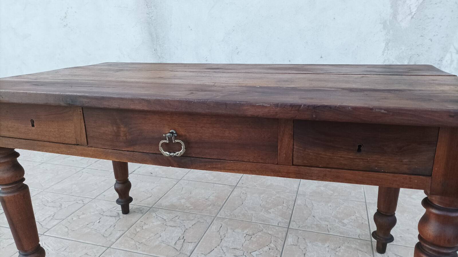19th-century walnut table