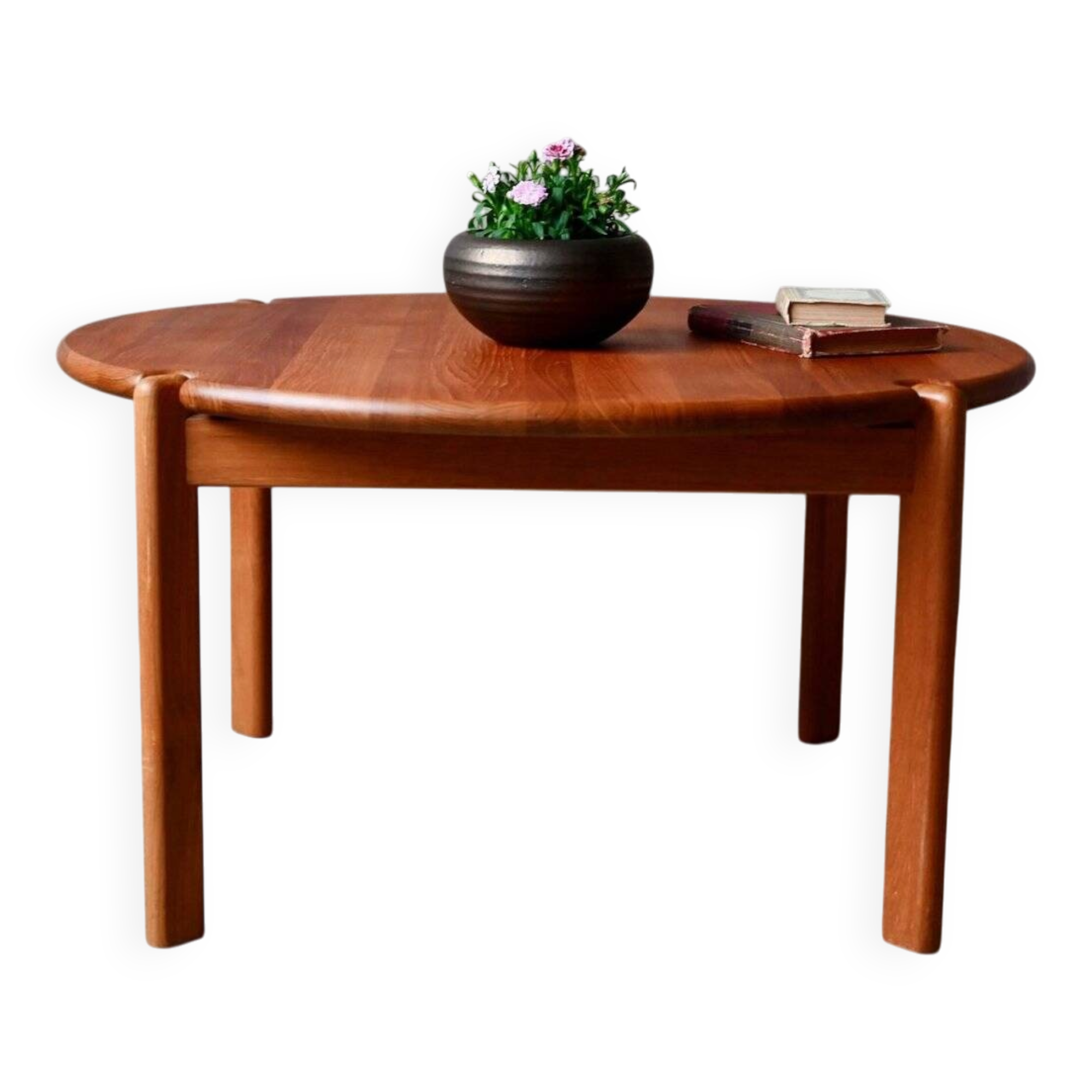 Solid wood coffee table, organic Scandinavian design, vintage retro 80s.