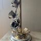 Vintage Franco Italy lamp with silver and gold metal flowers