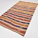 Cream Blue Striped Pattern Vintage Kilim Rug, 162x267Cm