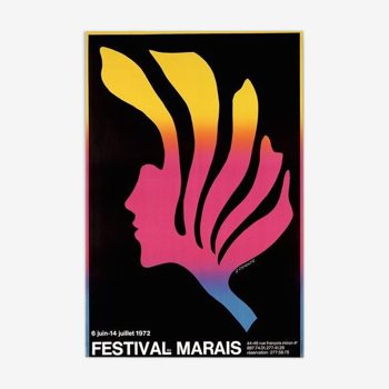 Poster for the Festival du Marais from June 6 to July 14, 1972, Roman Cieslewicz (1930-1996)