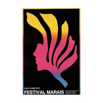 Poster for the Festival du Marais from June 6 to July 14, 1972, Roman Cieslewicz (1930-1996)