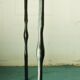 Signed black steel-ceramic side table