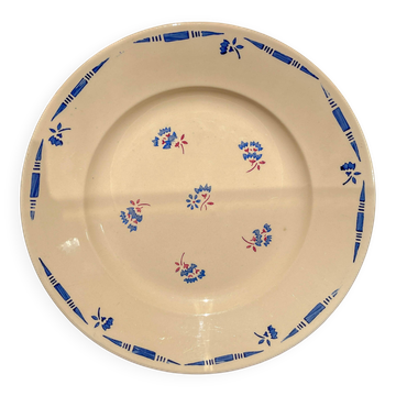 Vintage K&G Luneville "Flore" porcelain dish, 1950s, small blue flowers