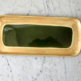 Plat à cake en céramique émail vert salins modèle "capvern" années 60-70