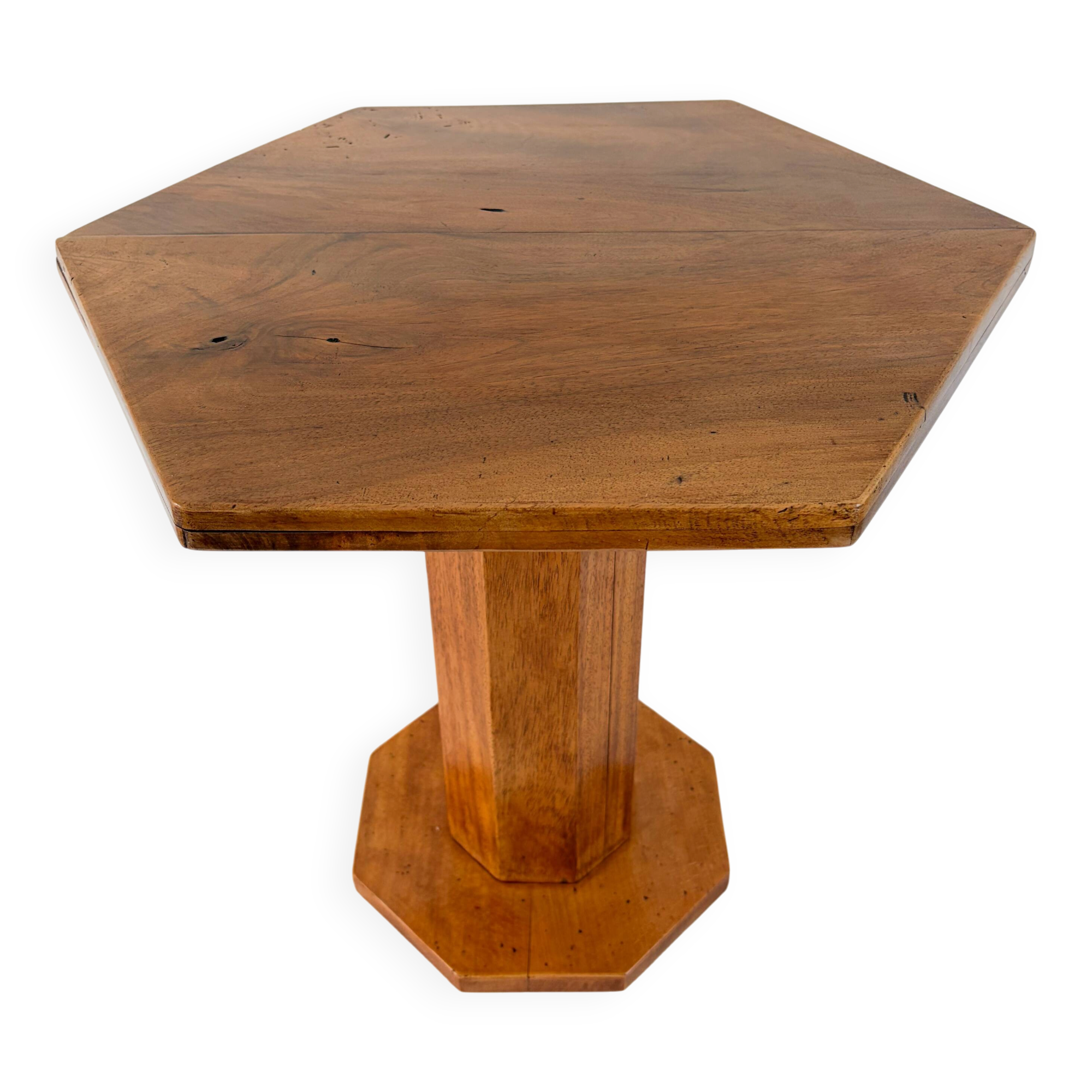 Art Deco guéridon from the 1930s in walnut and oak.