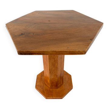 Art Deco guéridon from the 1930s in walnut and oak.