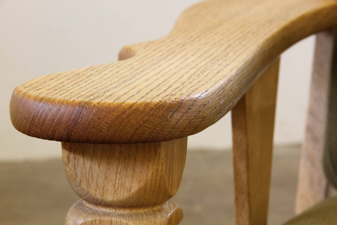 Vintage 1960s Danish low back lounge chairs in light oak, Henning Kjærnulf style