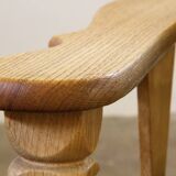 Vintage 1960s Danish low back lounge chairs in light oak, Henning Kjærnulf style