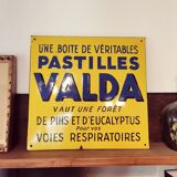 Vintage enamel plate Pastilles Valda - from the 1960s