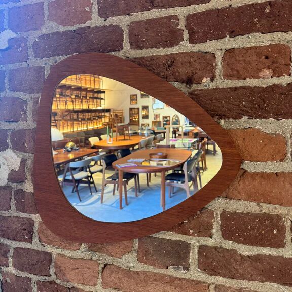 Vintage mirror with teak wood frame, Denmark, 1960s