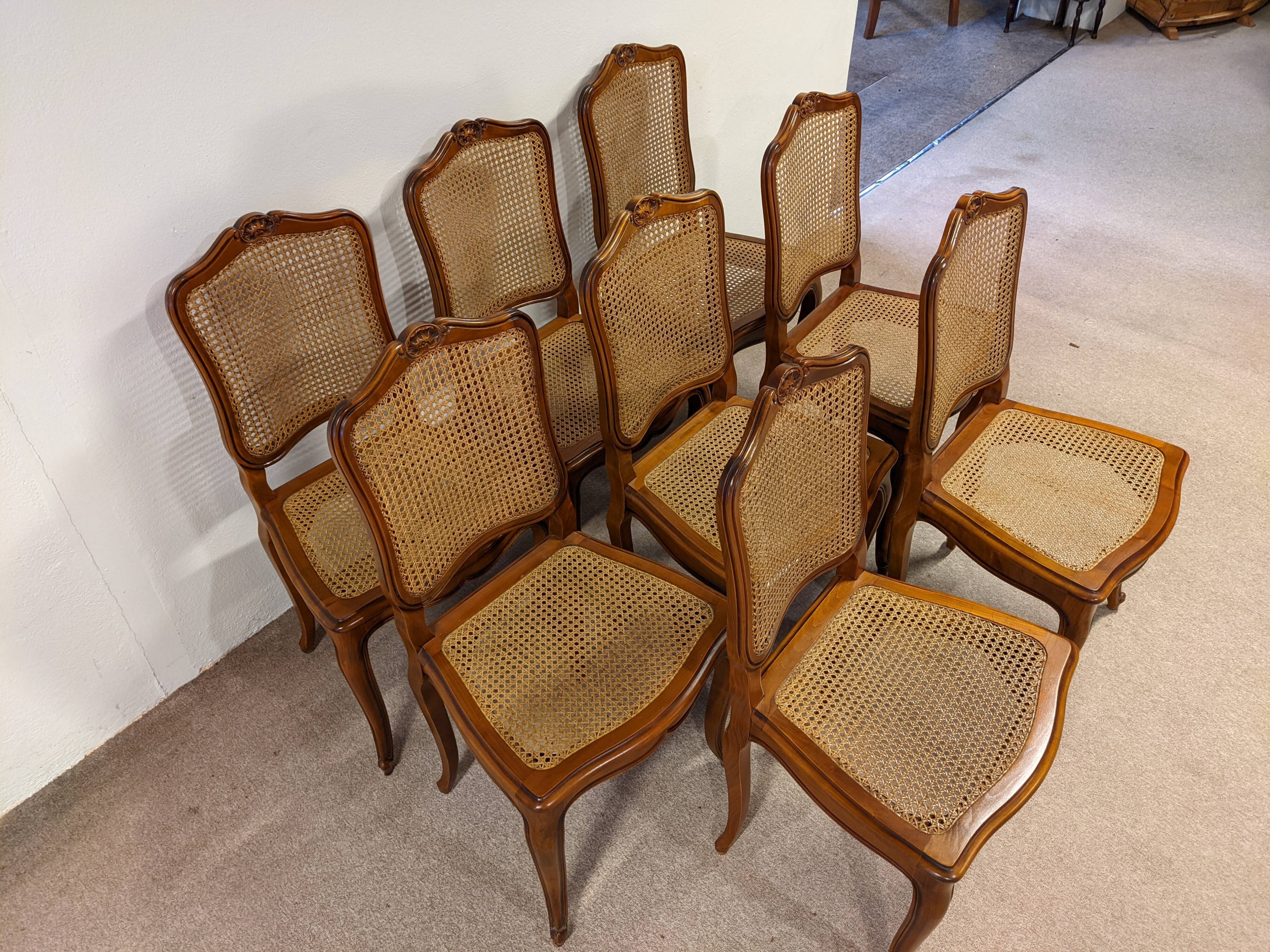 8 chaises style louis xv