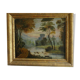 Oil french school XVIII, landscape with ruin trumeau