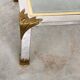 Vintage coffee table in chrome and brass adorned with sculpted leaf details, 1970s
