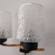 Pair of double wall lights in bubbled glass by Maison Arlus, France circa 1960.