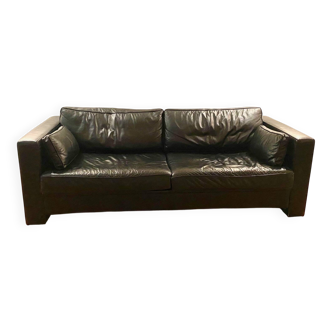 3-seater leather sofa - Maison Hugues Chevalier